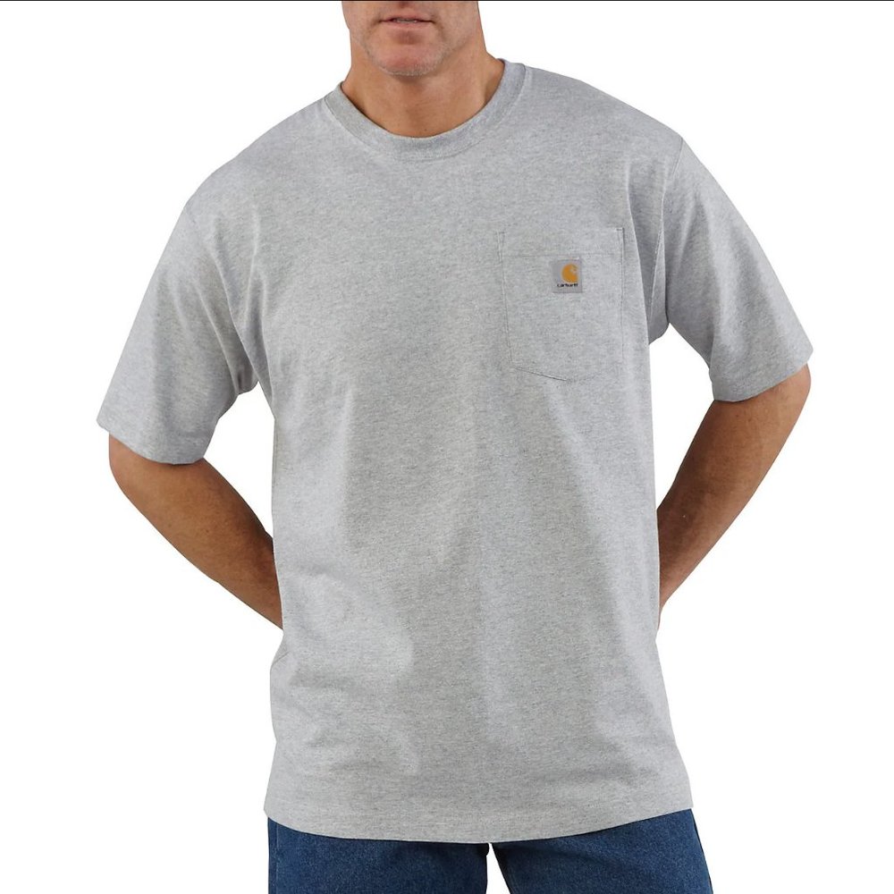 NEW Carhartt grey short sleeve pocket tee. Size large. Original fit.
